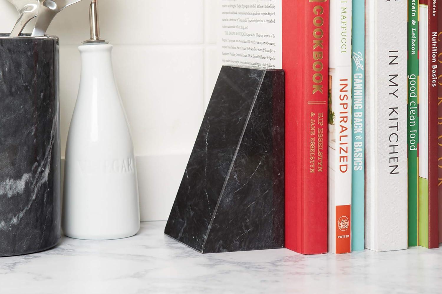 Triangular 100% Natural Polished Marble Bookends