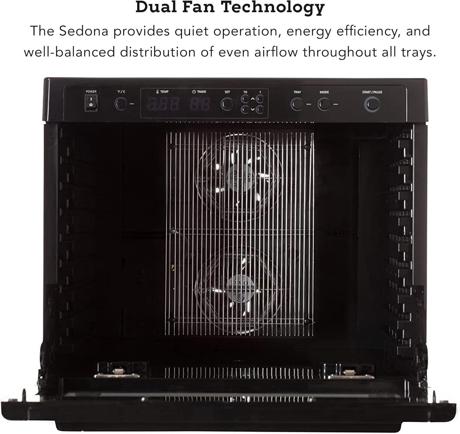 Tribest Sedona Classic Food Dehydrator with Stainless Steel Trays – Black