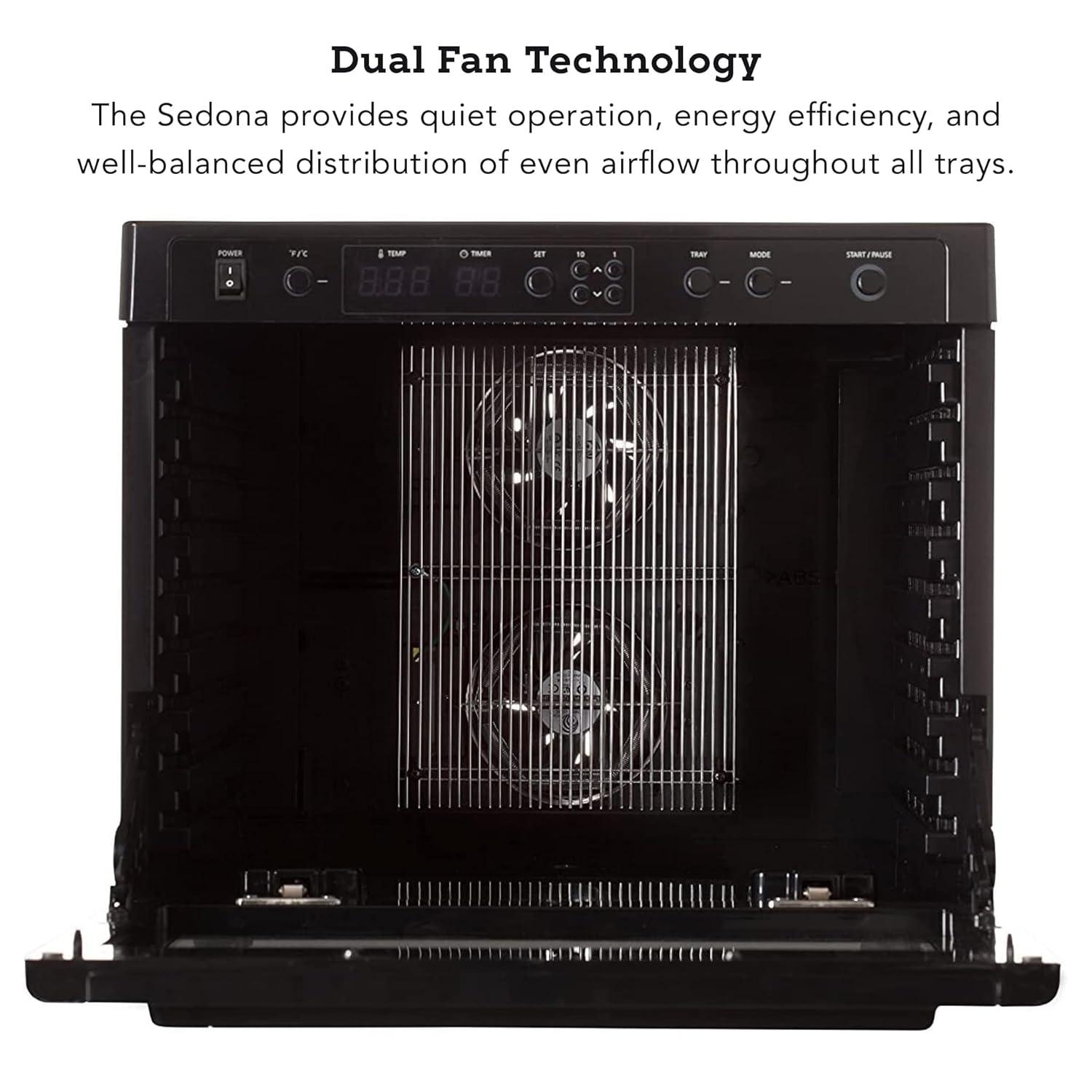 Tribest Sedona Classic Food Dehydrator with Stainless Steel Trays – Black