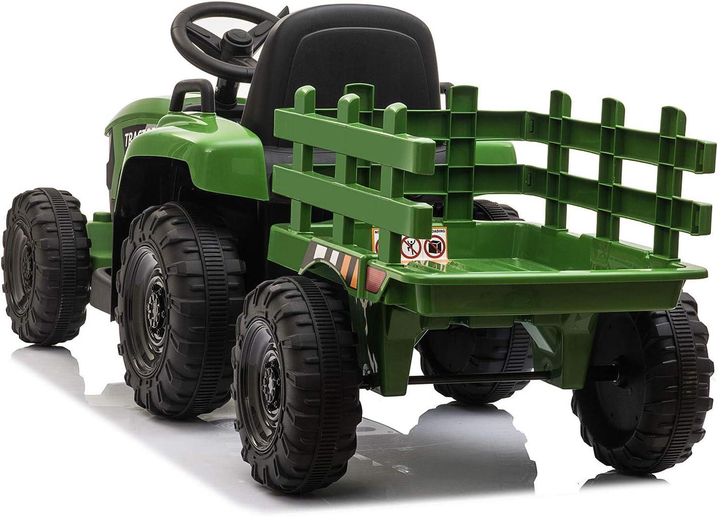 Veryke 35W / 12V Kids Ride On Tractor, Electric Car Toy with Bucket - Green