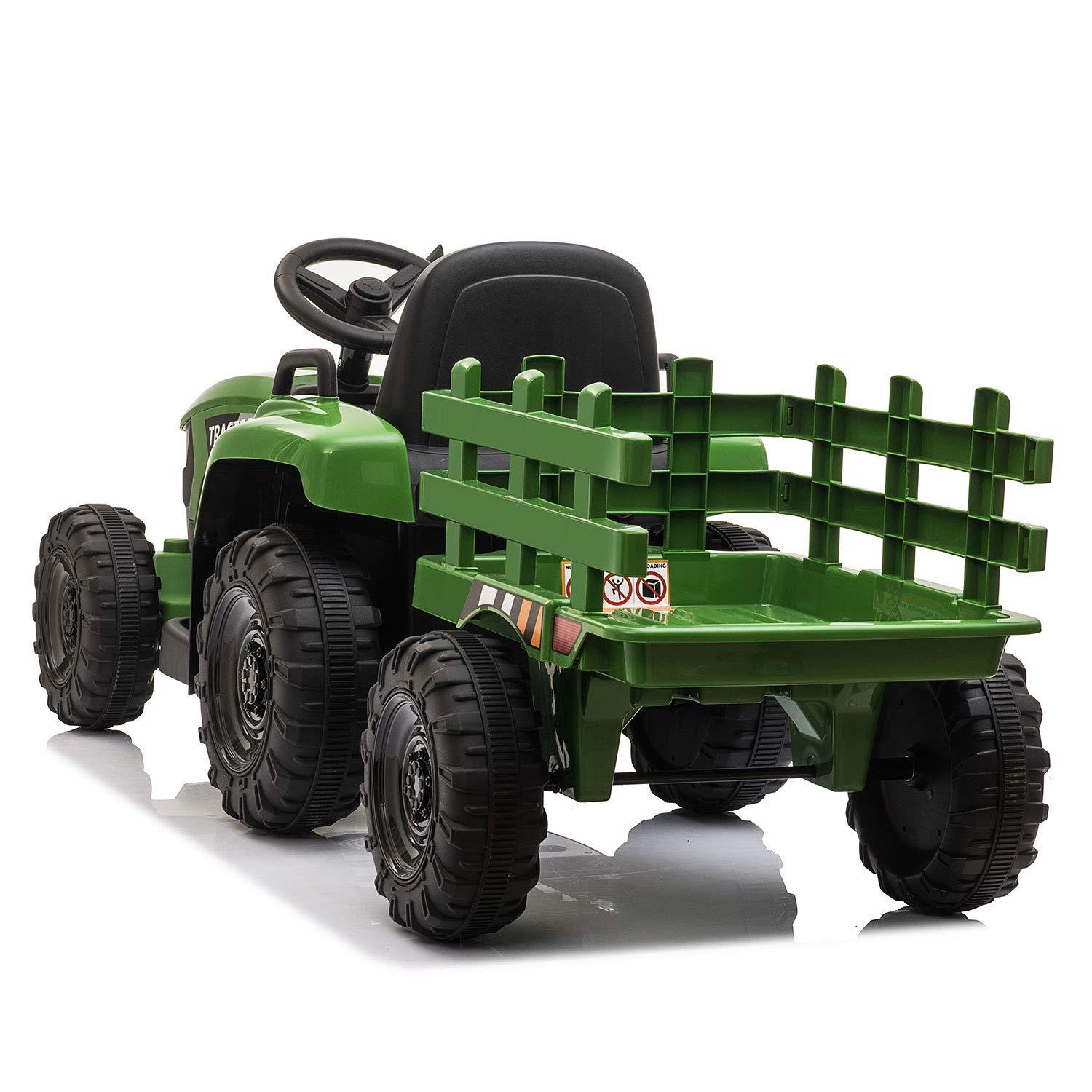 Veryke 35W / 12V Kids Ride On Tractor, Electric Car Toy with Bucket - Green