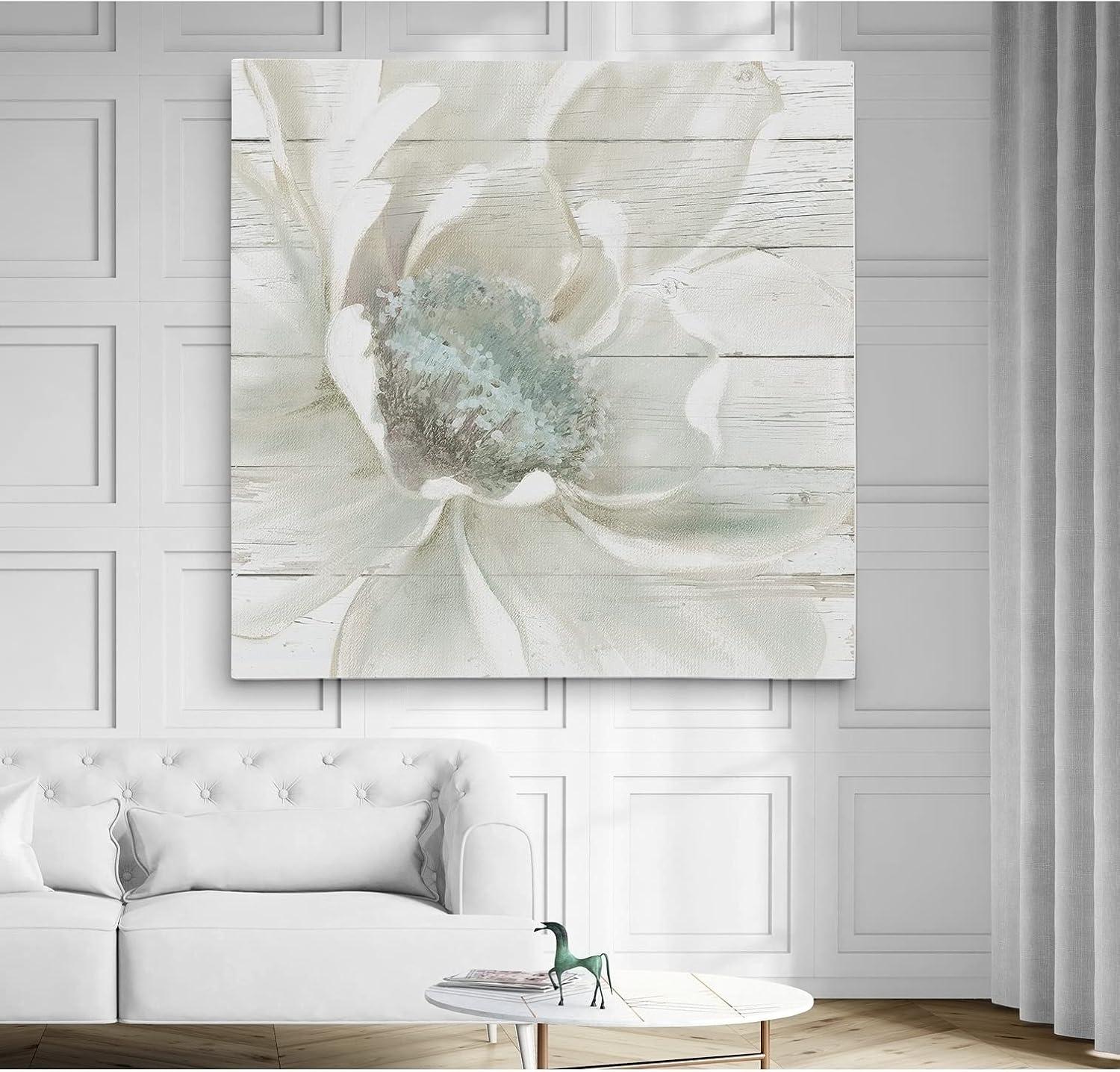 WEXFORD HOME Weathered White Gallery Wrapped Canvas Wall Art, 24x24