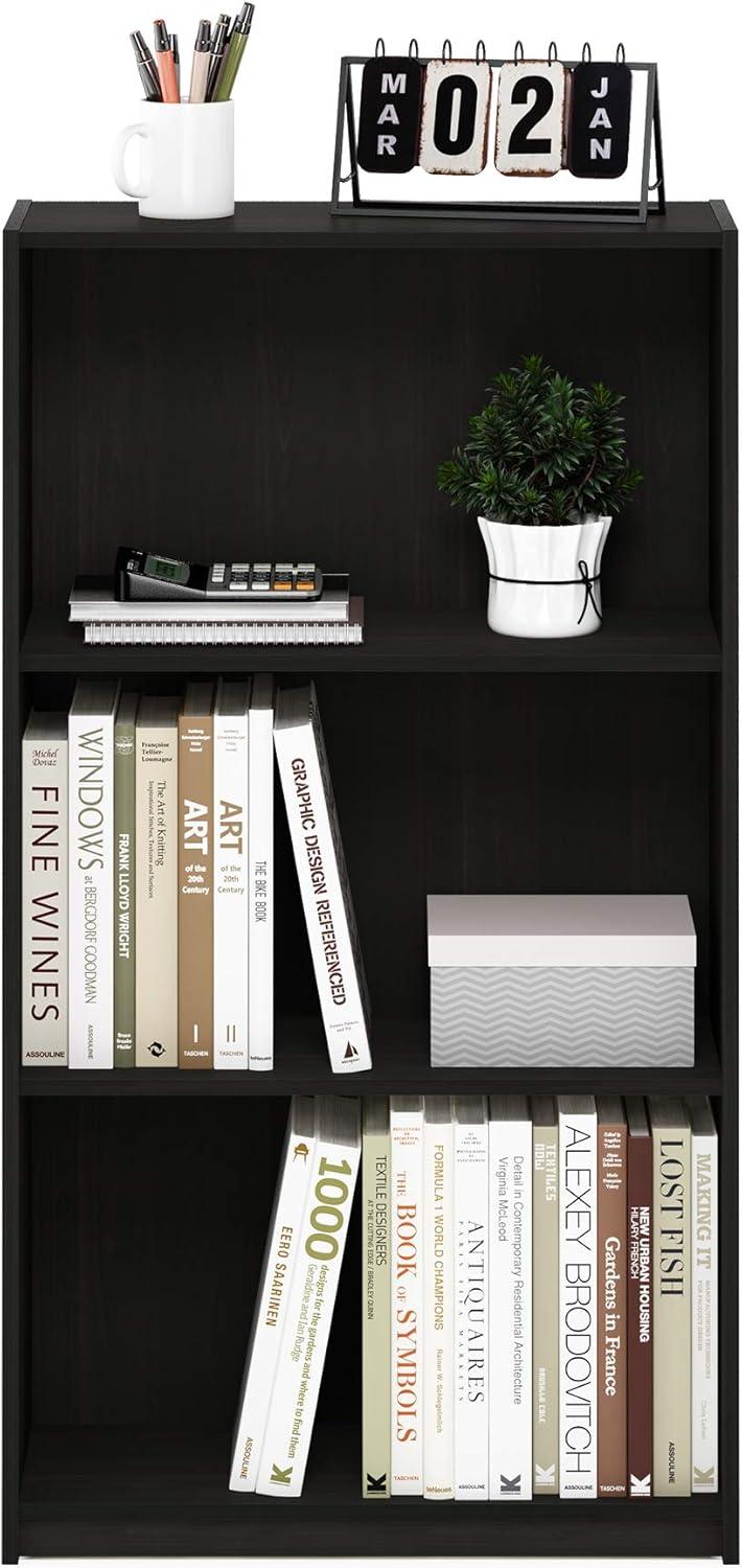 Furinno Easy Assembly 3 Cube Decorative Bookshelf Storage Display Cabinet 3-Tier Multi-functional Open Shelf,Espresso