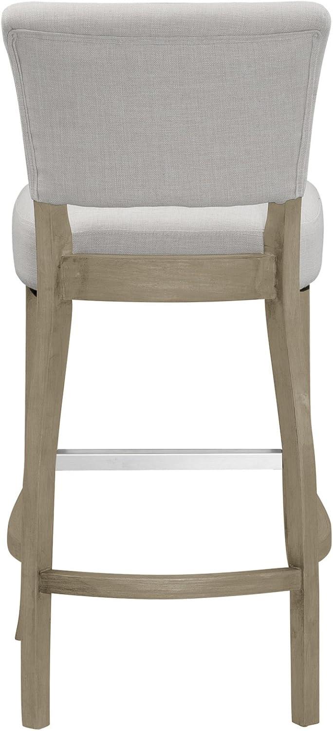 Glamour Home Aleck 29" Modern Fabric Bar Stools in Beige (Set of 2)