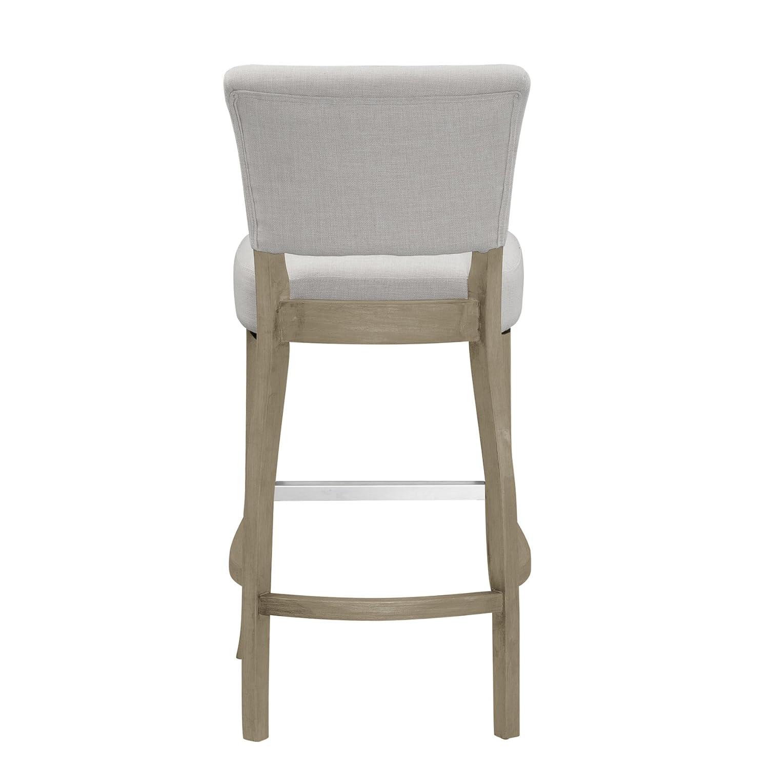Glamour Home Aleck 29" Modern Fabric Bar Stools in Beige (Set of 2)