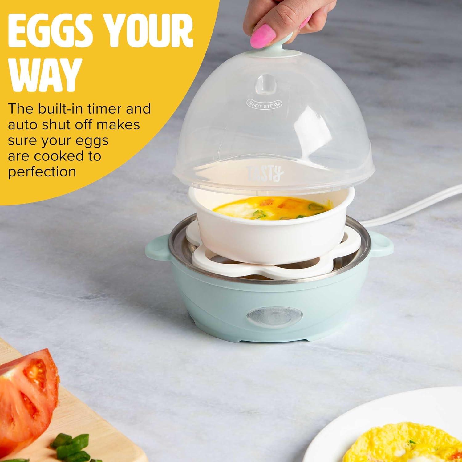 Aqua Mini Rapid Egg Cooker with Auto Shut Off, 5-Egg Capacity