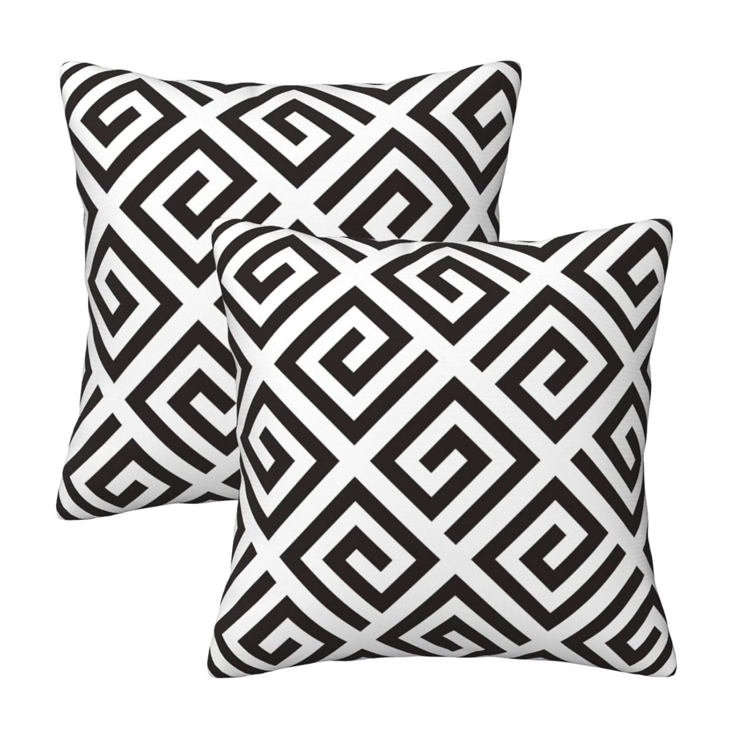 Modern Abstract Black and White Pillow Covers 18x18 in Couch Pillow Case Sets of 2 Decorative Square Throw Pillows for Home Living Room Bedroom Bed Cushion Outdoor