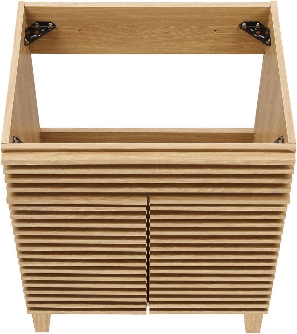 odway Render Modern Style Wood Bathroom Vanity Cabinet in Oak