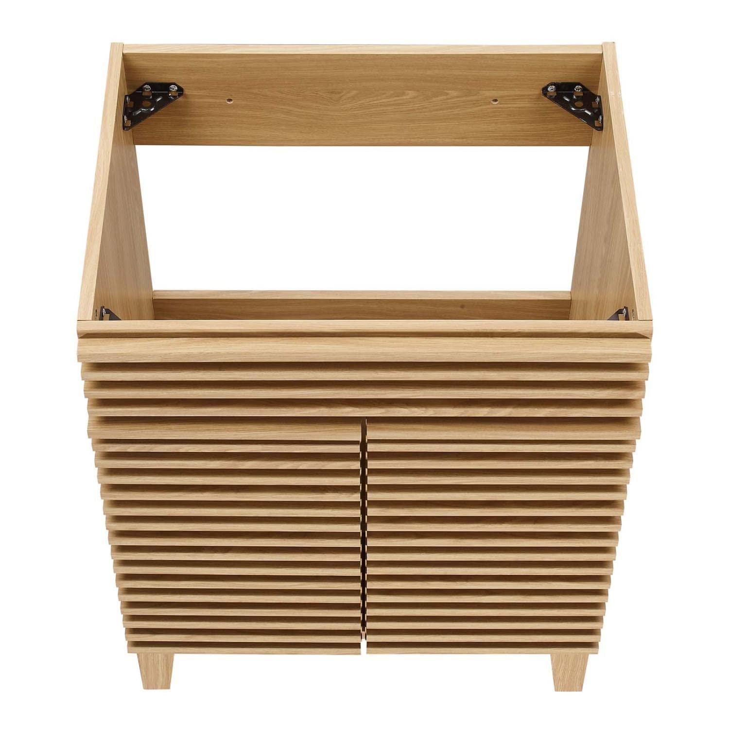 odway Render Modern Style Wood Bathroom Vanity Cabinet in Oak
