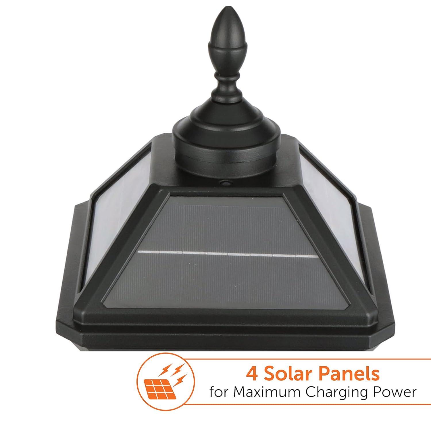 Gama Sonic Imperial Bulb Solar Lamp -3 Inch Fitter Mounts - Black Finish