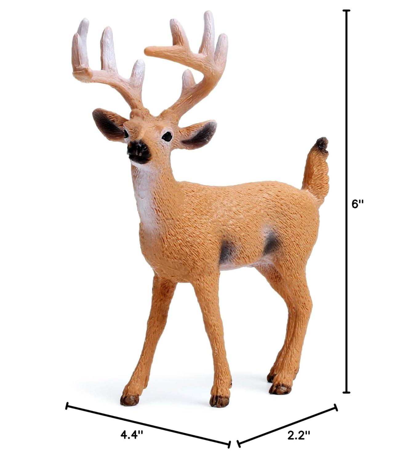 UANDME Forest Animals Figures, Woodland Creatures Figurines, Miniature Toys Cake Toppers (Deer Family, Fox, Rabbit, Squirrel)