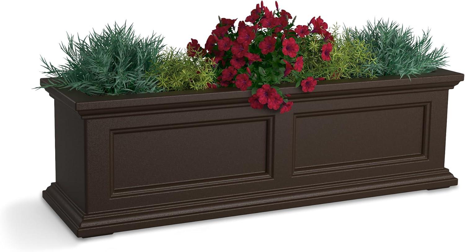 Fairfield Espresso Resin 36" Self-Watering Window Box Planter