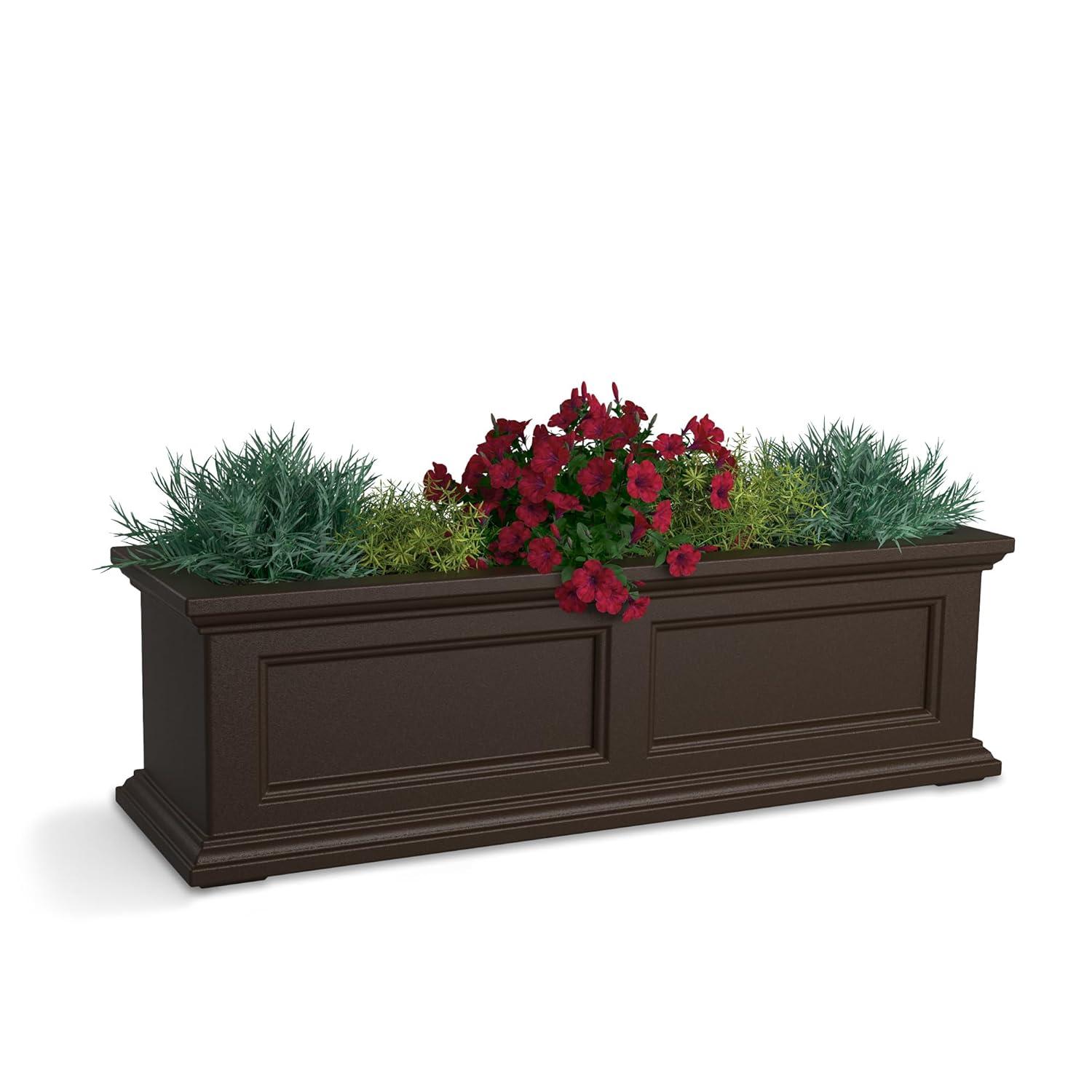 The Anastasiya Resin Window Box Planter with Water Reservoir