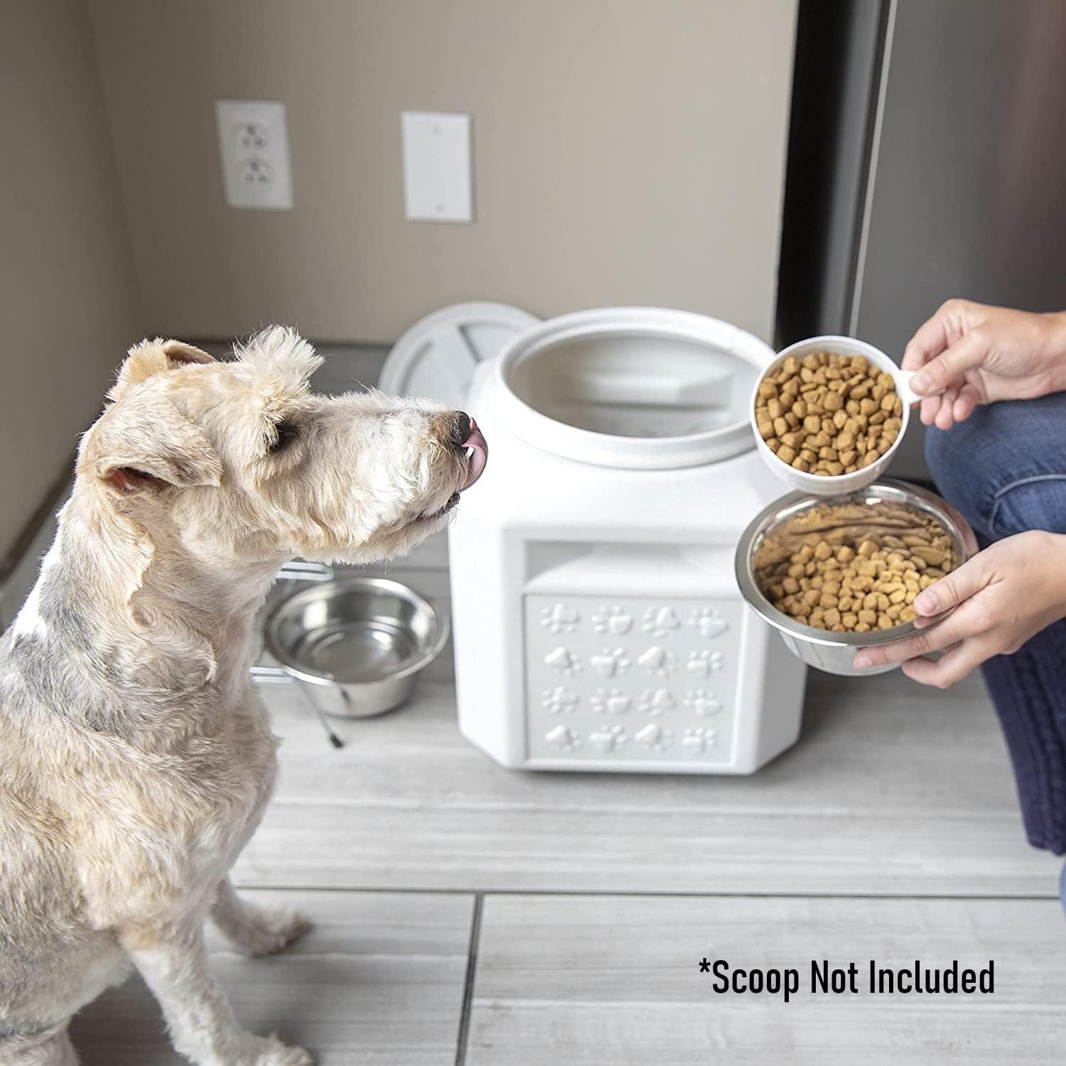 Gamma2 Vittles Vault Outback Pawprint Plastic Dry Pet Food Storage Container for Dogs, Gray, 25 Pound Capacity