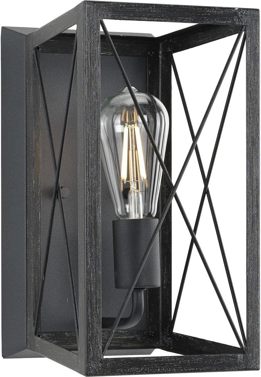 Briarwood Collection One-Light Cerused Black Oak/Black Farmhouse Wall Sconce Light