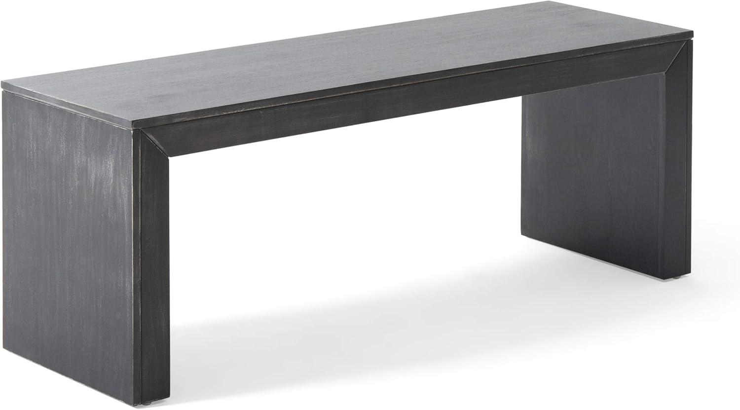 GDF Studio Anillo Rustic 48 inch Acacia Wood Dining Bench, Black