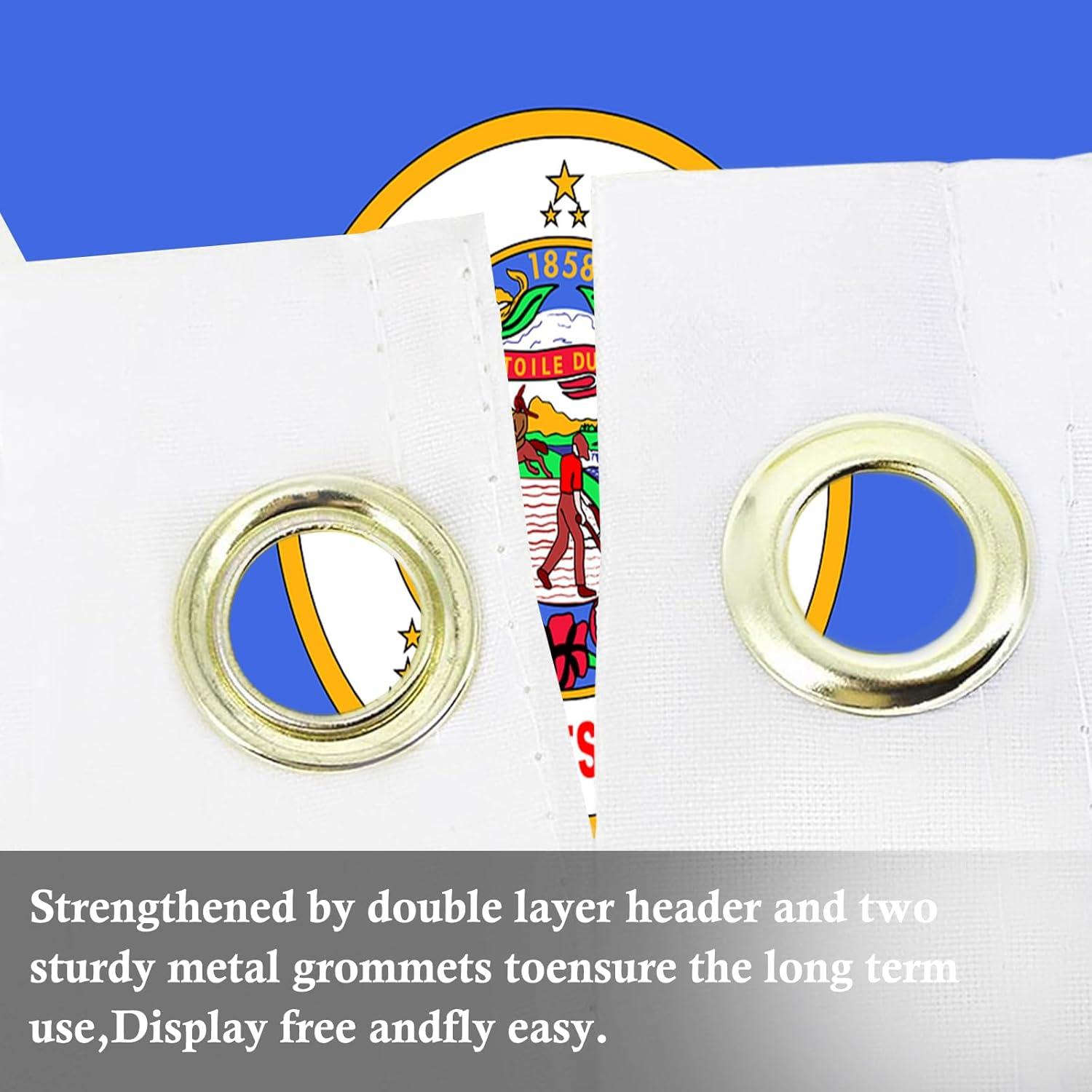 New Minnesota State Flag 3x5 Outdoor MN Flag 2 Rows Stitched Edge Canvas Header with 2 Brass Grommets