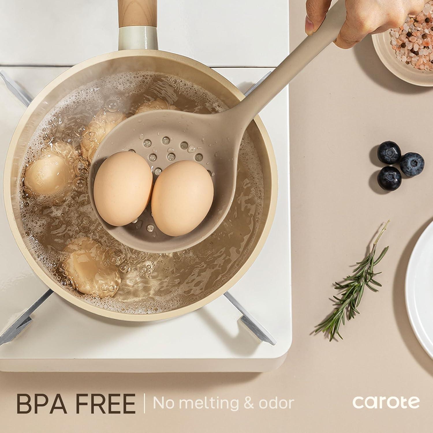 Carote 17-Piece Silicone and Wood Cooking Utensil Set, Heat-Resistant, Safe for Nonstick Cookware