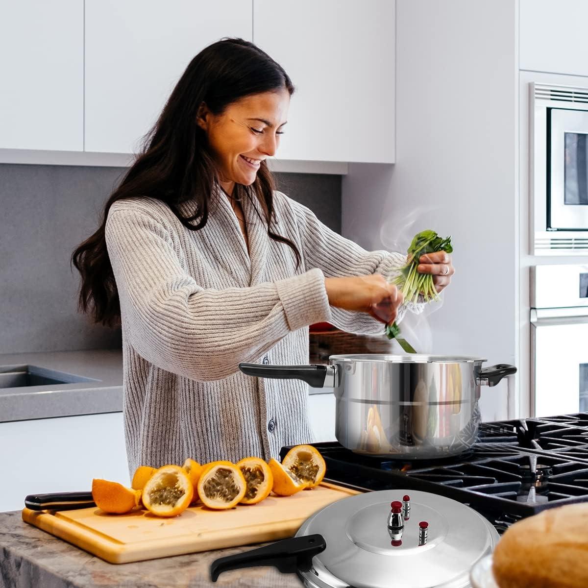 5.3 Quart Polished Stainless Steel Induction Ready Pressure Cooker