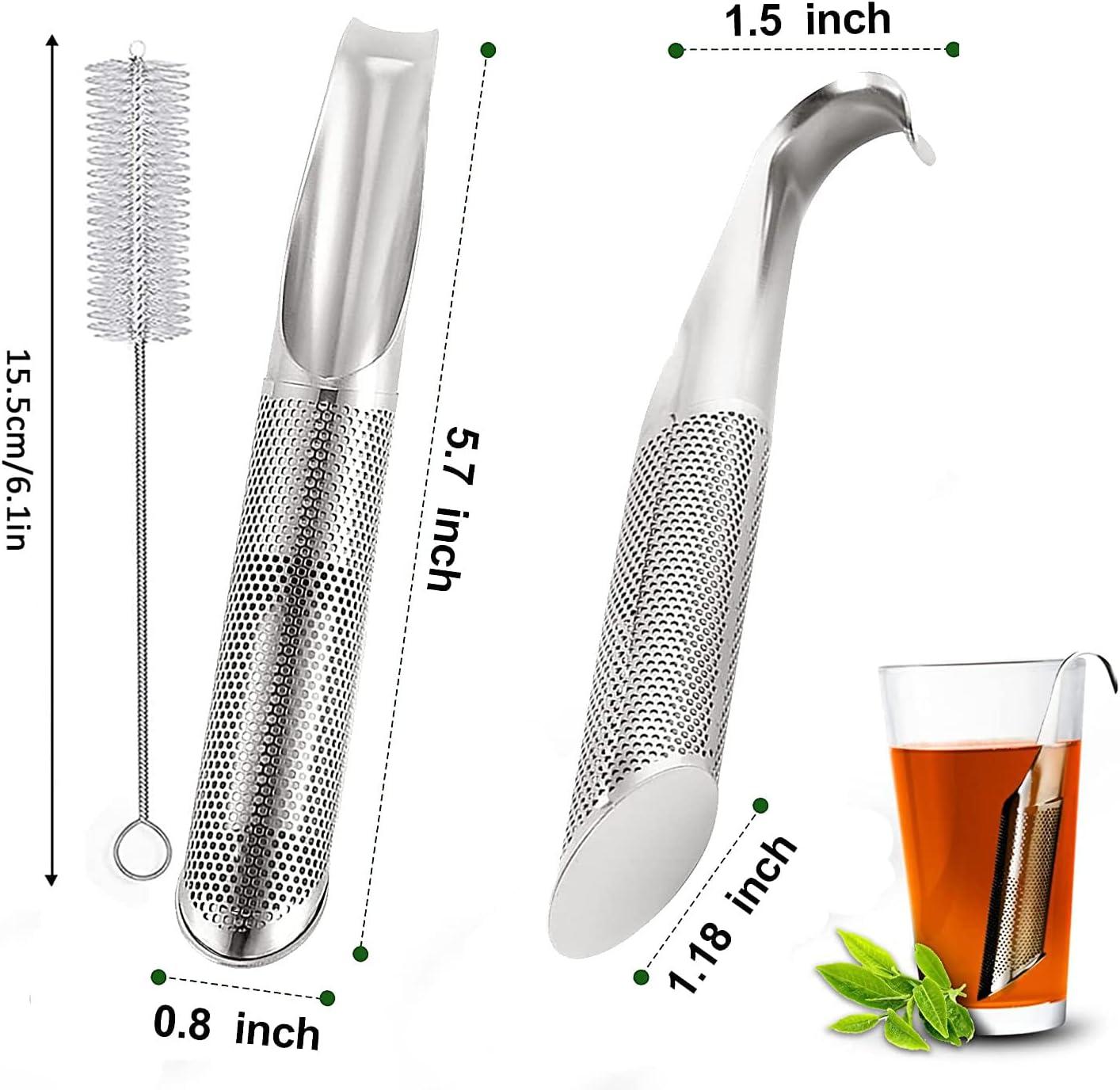 Tea Infuser Set for Loose Leaf Tea - Stainless Steel Filter for Perfect Brewing | 2 Pcs with Cleaning Brush and Tea Leaf Clip | Portable and Convenient | Ideal for Herbal Tea and Spices