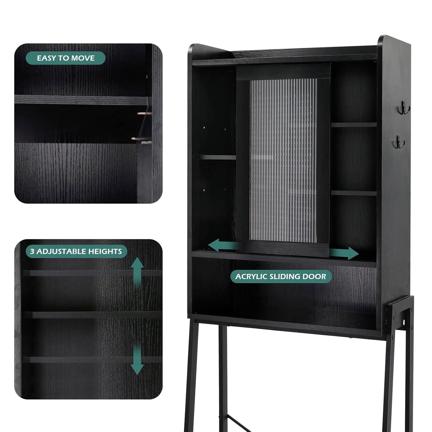 Freestanding Bathroom Toilet Above Storage Cabinet Storage Rack