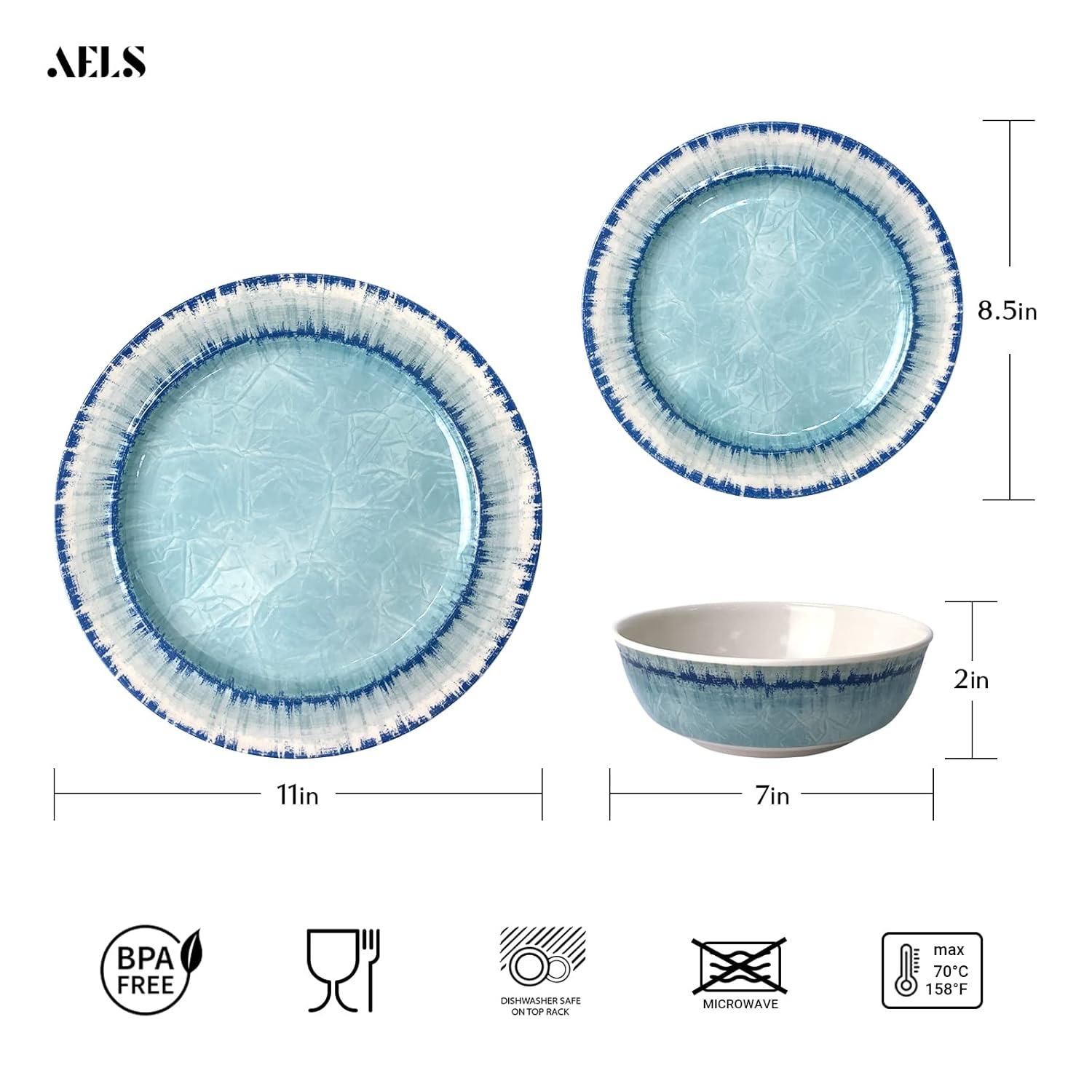 Hokku Designs Dinnerware Set of 12 Pcs, Lightweight Unbreakable, BPA Free,Dishwasher Safe