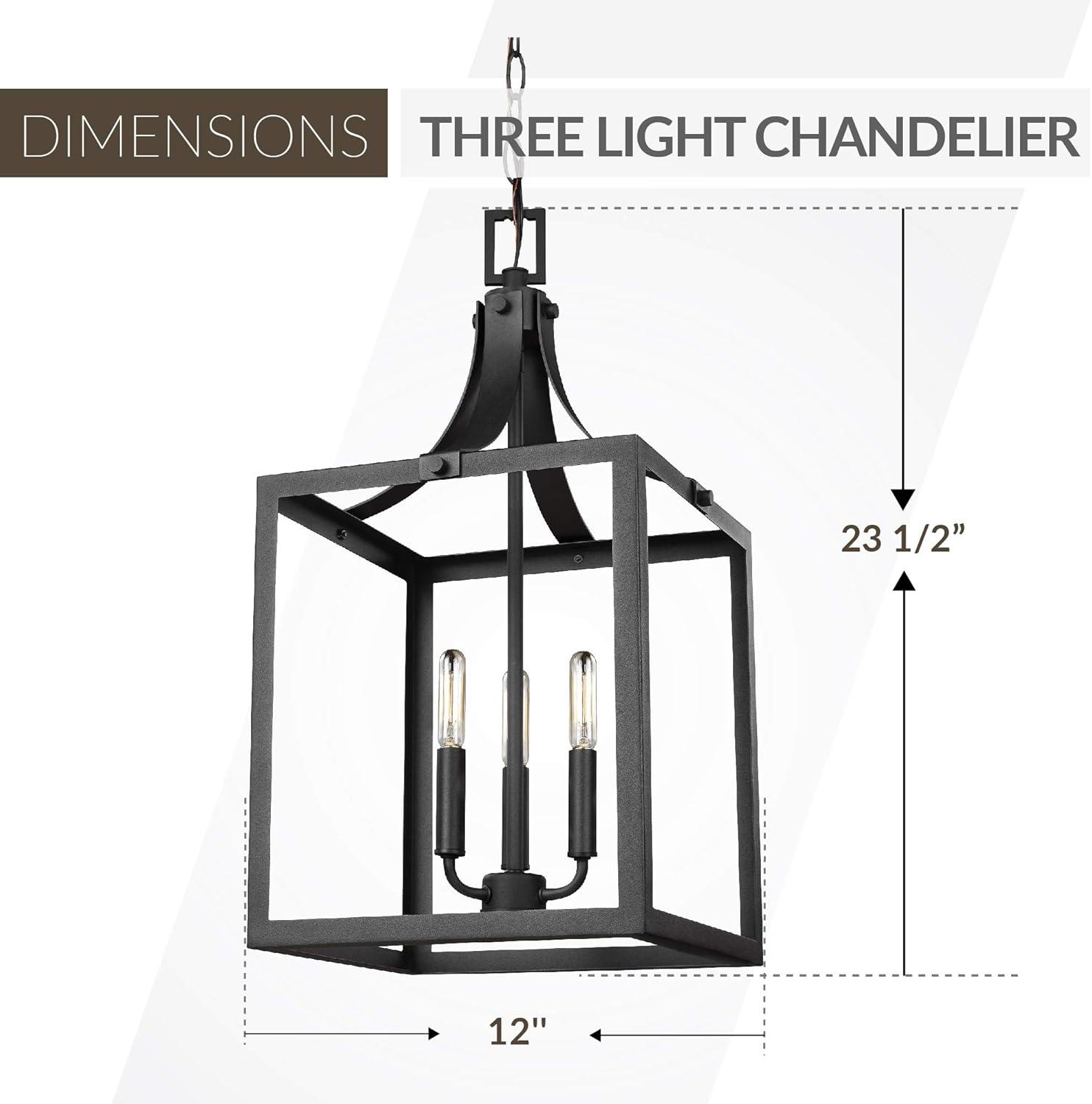 Labette Black Medium 3-Light Farmhouse Pendant