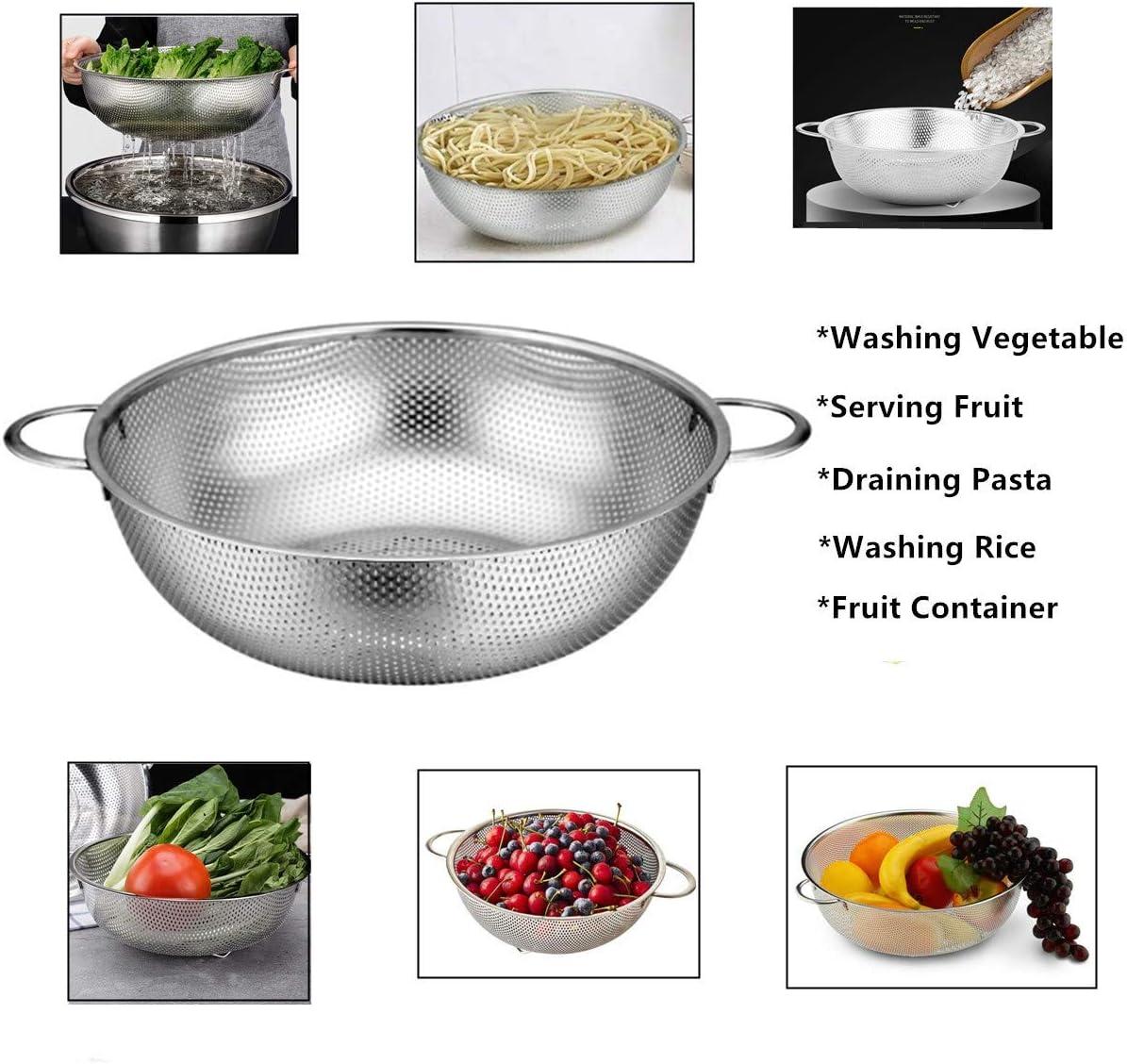 Heavy Duty Stainless Steel Micro-Perforated Colander Set with Handles