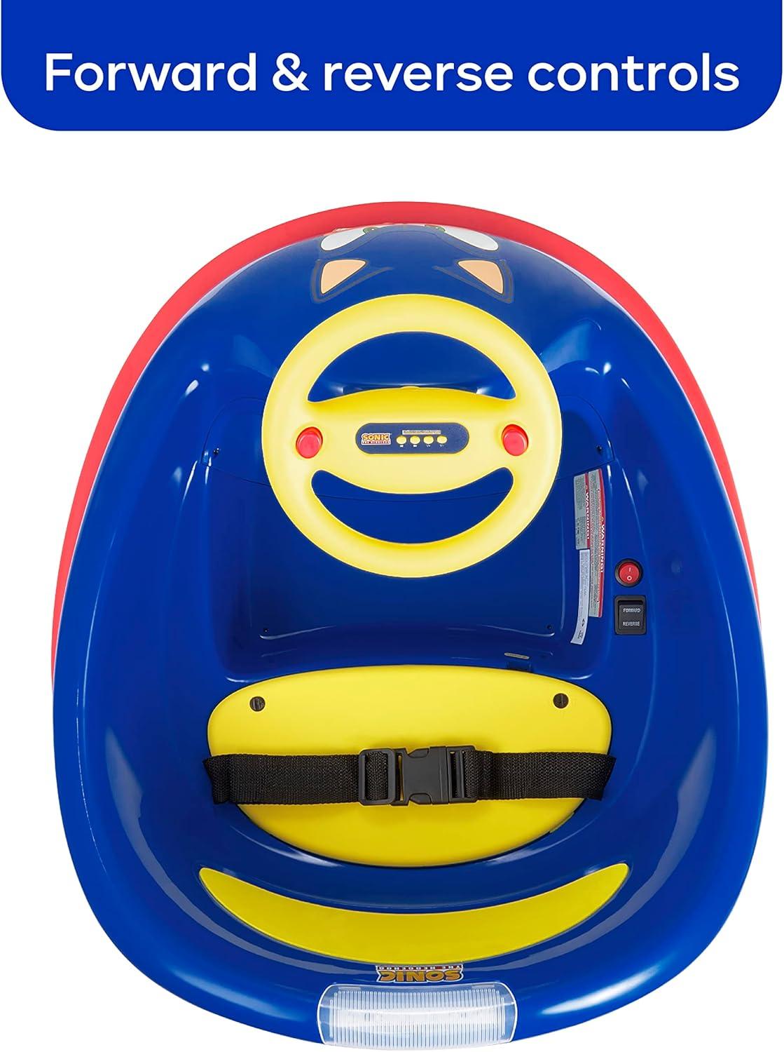 Sonic The Hedgehog 6V Bumper Car, Battery Powered Ride on Toy with Remote for Kids Ages 1.5+, Blue