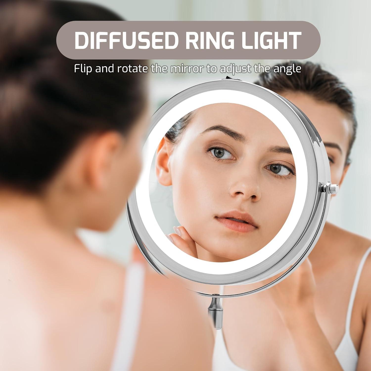 Ovente Concave LED Wall Mirror