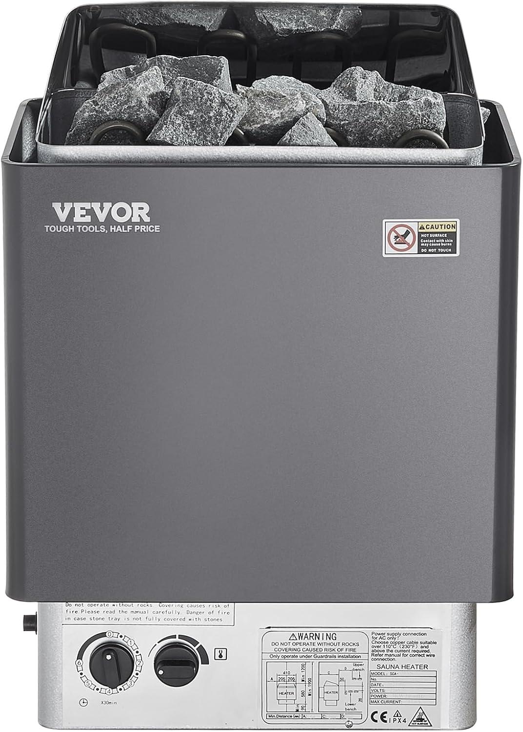 VEVOR 6KW Black Stainless Steel Electric Sauna Heater