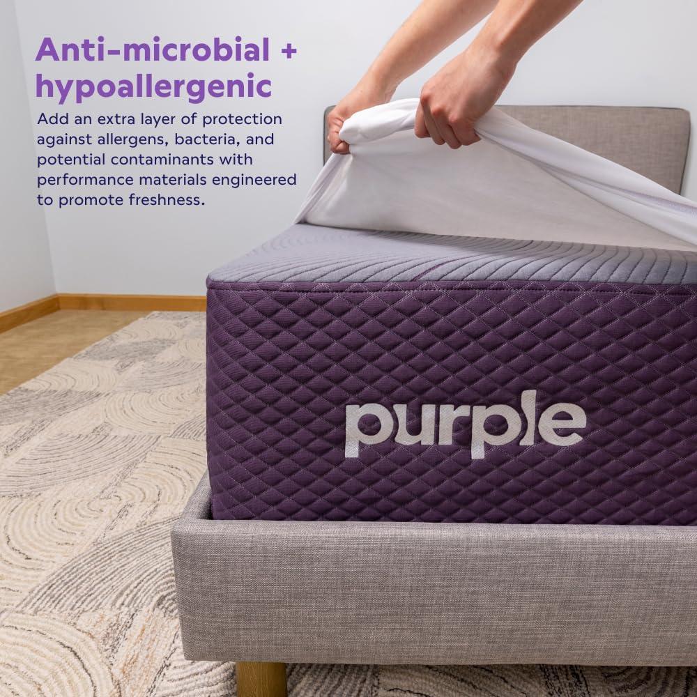 Purple Waterproof Mattress Protector – Twin XL, Gold-Standard Protection, Comfort-First Design, Fits Mattresses 8” to 15.5”