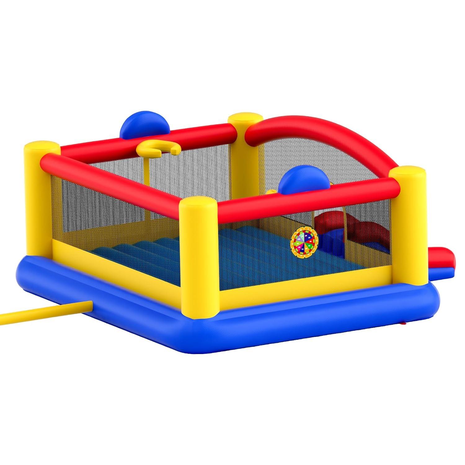 VEVOR Commercial Bounce House, Outdoor Playhouse Trampoline, Bounce House for Big Kids 8-12, with Slide, Blower and Storage Bag, Kids Toys for Birthday Party Public Park Backyard, 177x173x80 inch