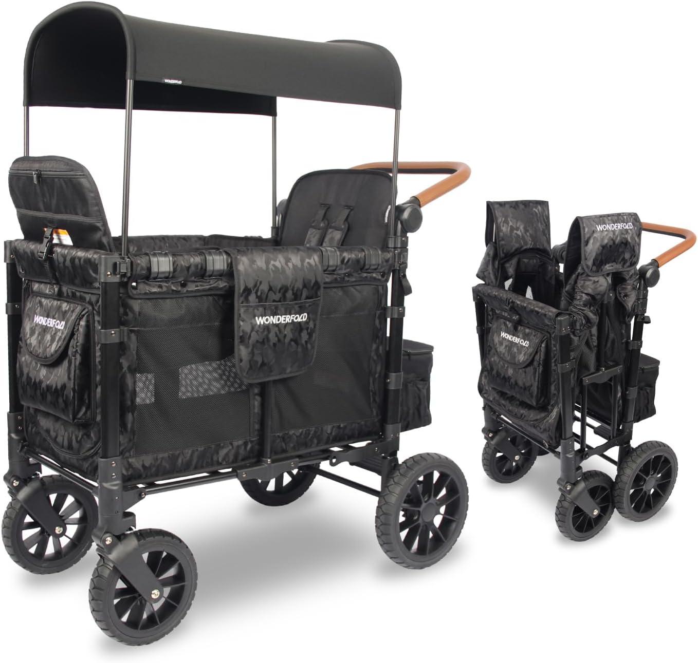 Elite Black Camo Double All-Terrain Steel Bassinet Stroller Wagon