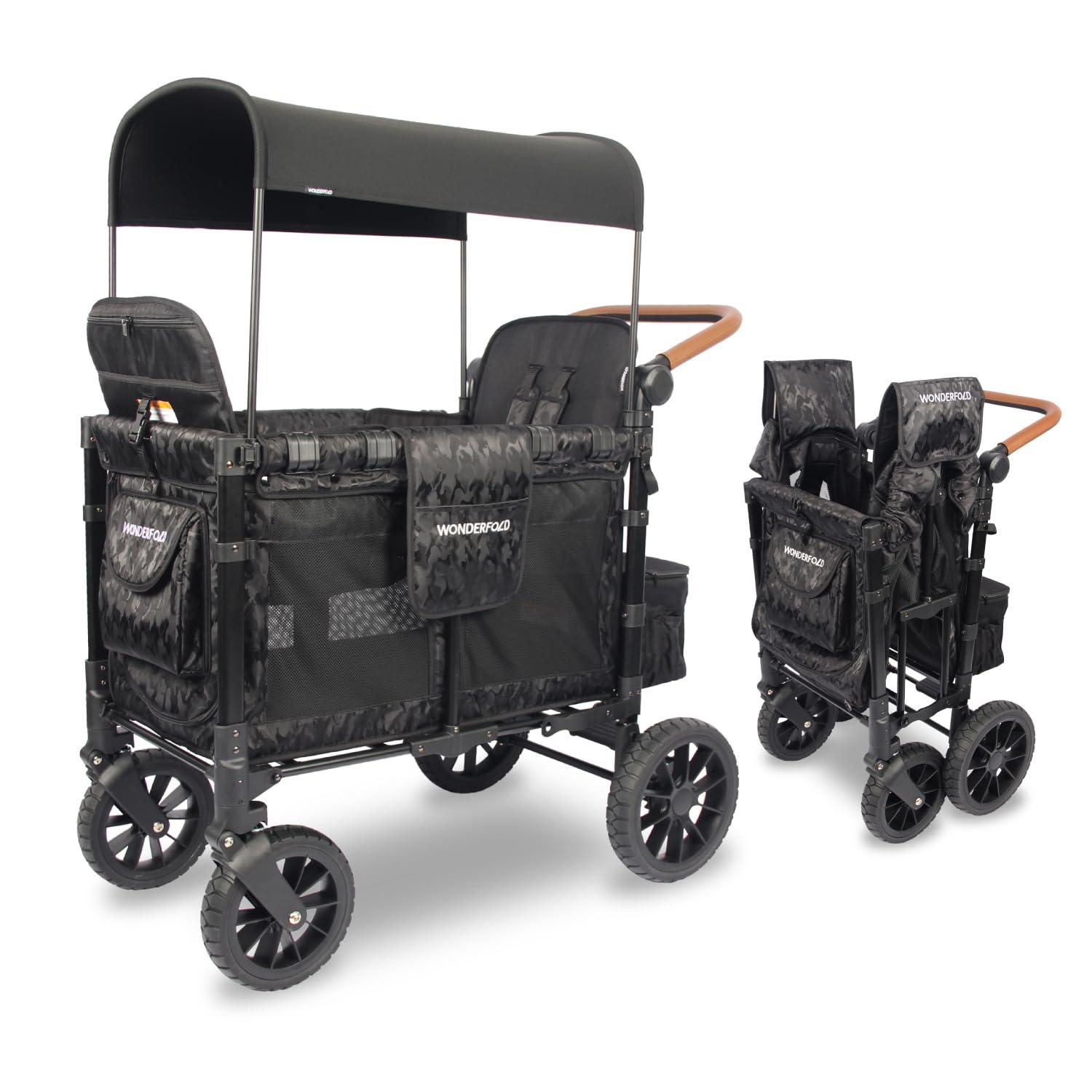 Elite Black Camo Double All-Terrain Steel Bassinet Stroller Wagon