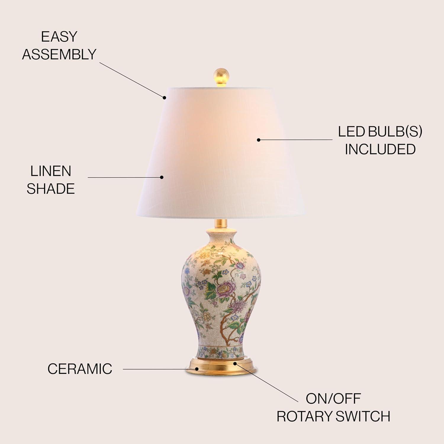 Jonathan Y Grace Floral Led Table Lamp