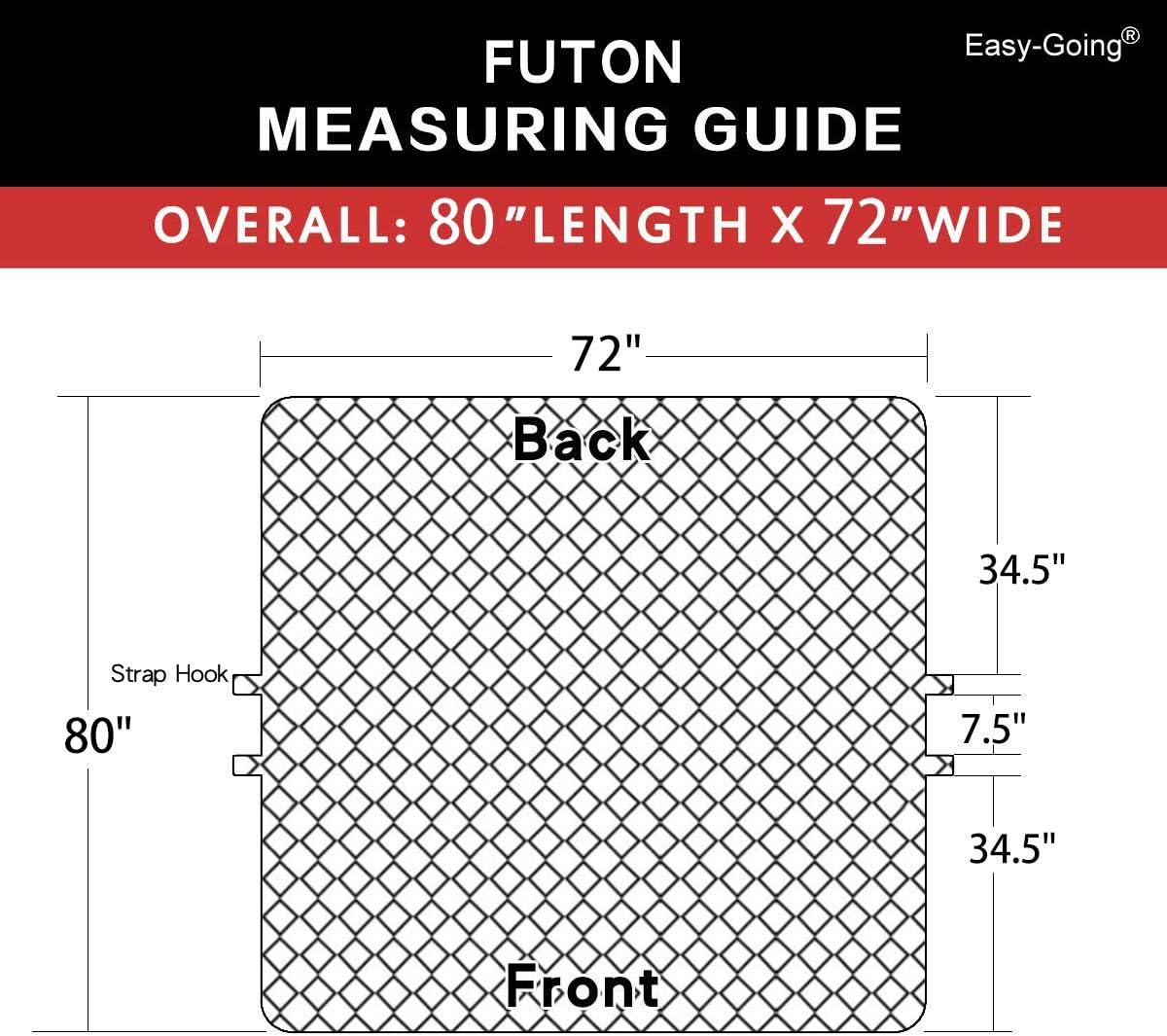 Easy-Going Futon Reversible Sofa Slipcover Water Resistant Couch Cover(Futon, Gray/Light Gray)