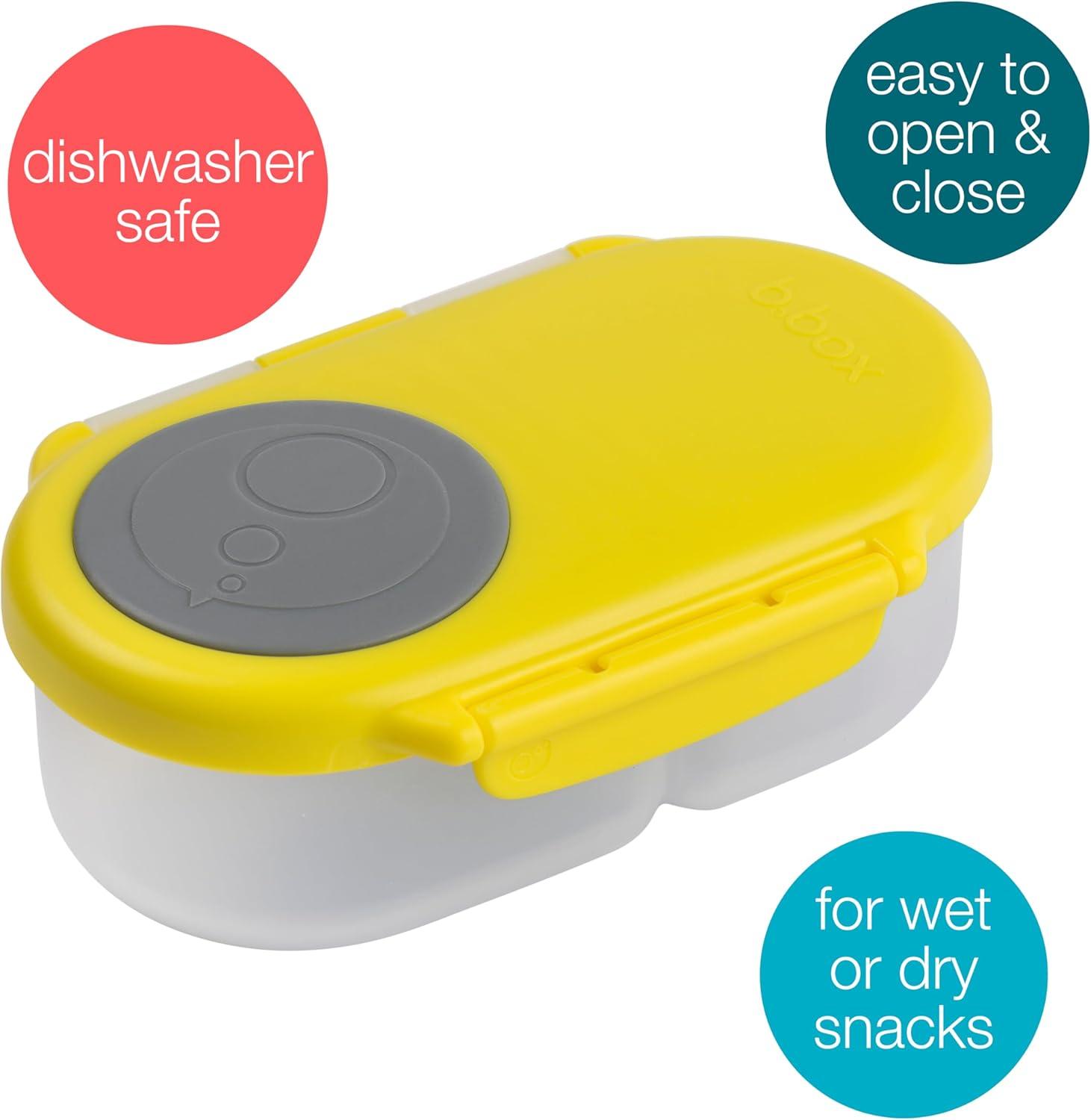 b.box Snackbox for Kids - 2 Section Snack Container - 12 oz (Lemon Sherbet)