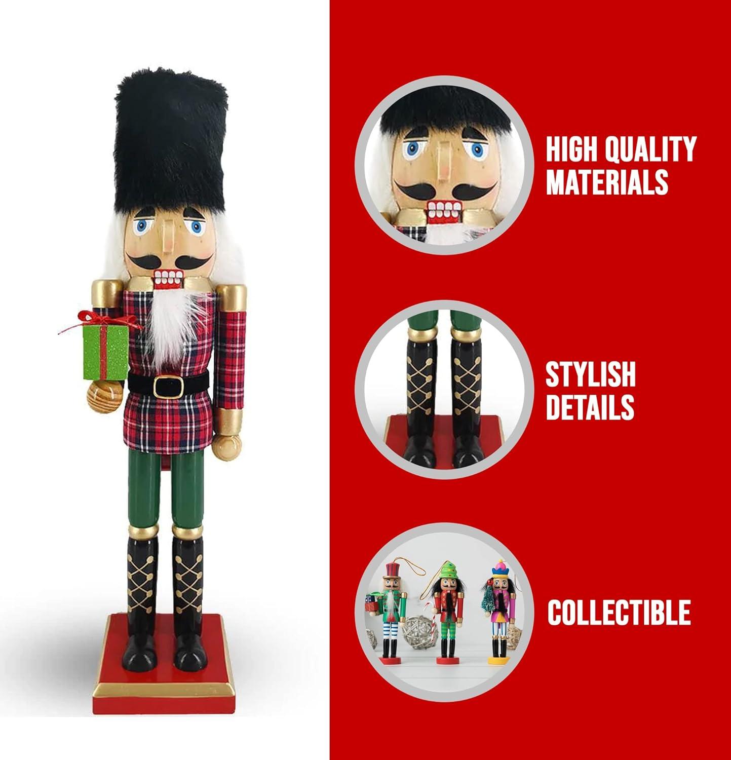 Christmas Nutcracker in Red and Green Plaid