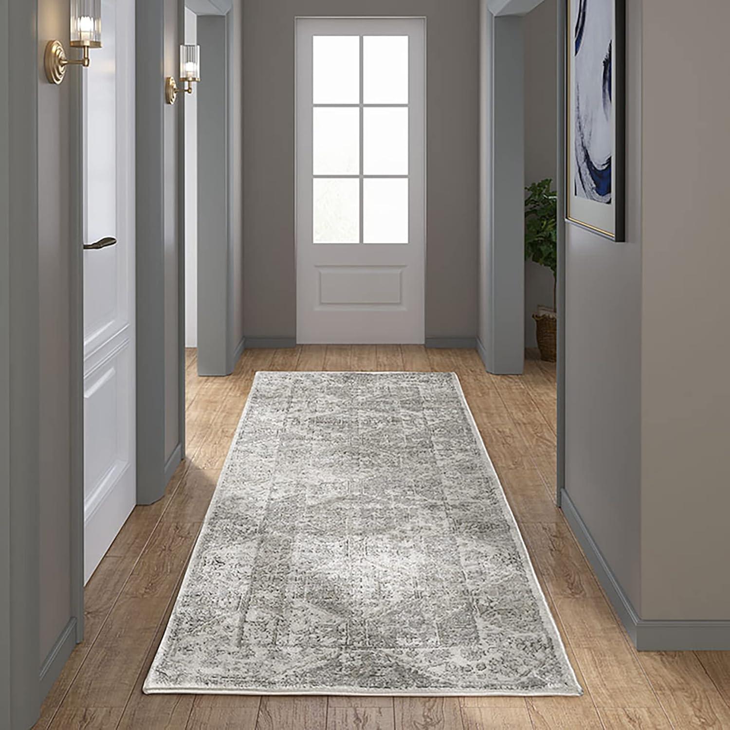 Beige and Cream Rectangular Medium Pile Area Rug