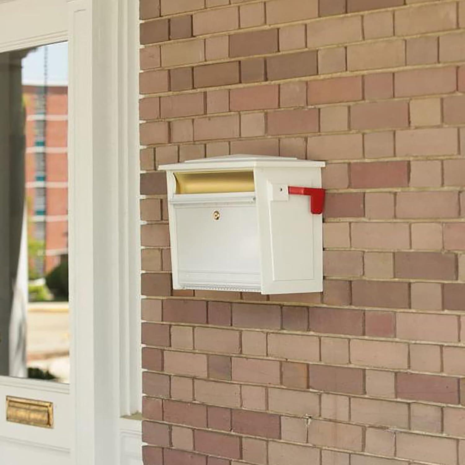 Architectural Mailboxes Mailsafe Locking, Plastic, Medium, Wall-Mount Mailbox in White