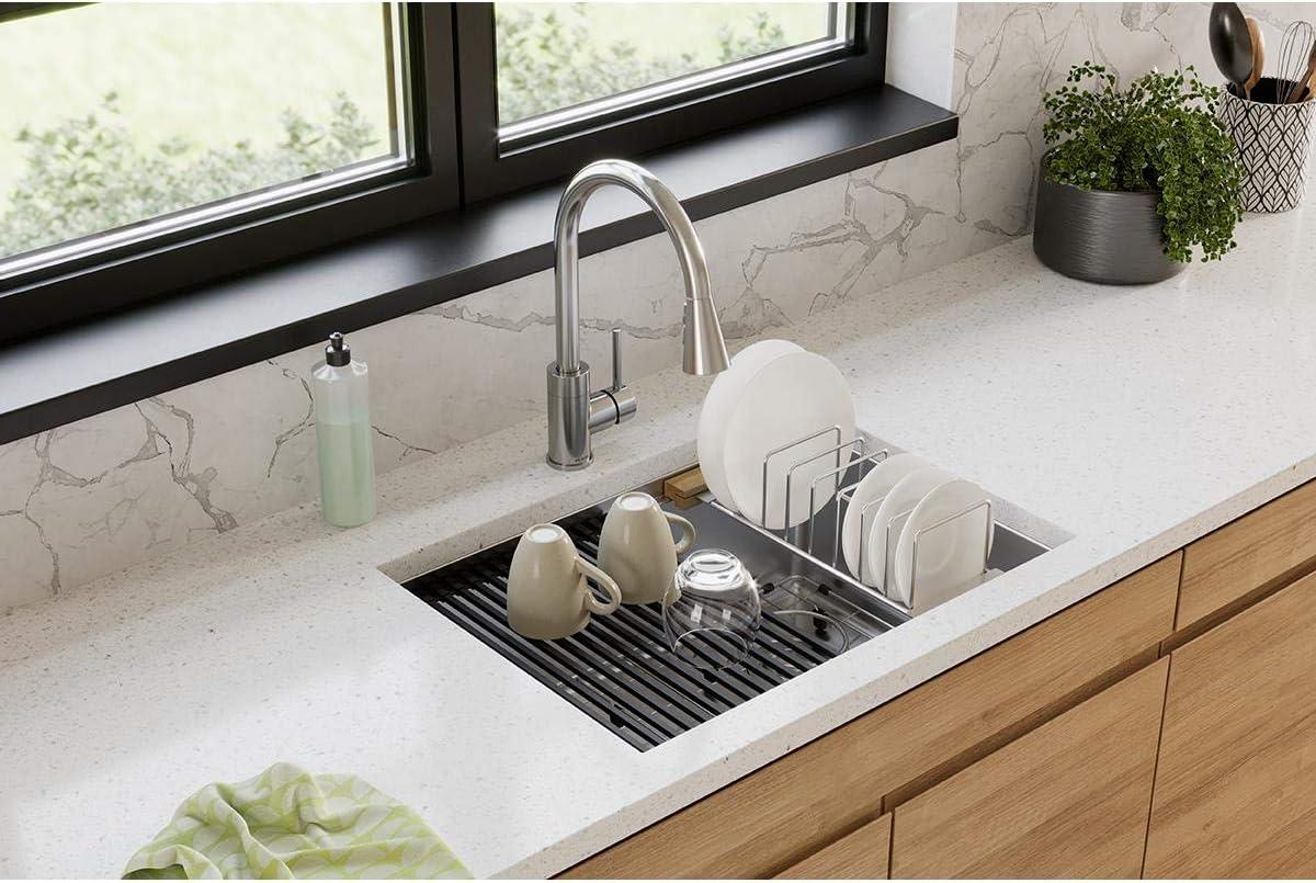 Crosstown 26" L x 19" W Undermount Kitchen Sink with Sink Grid