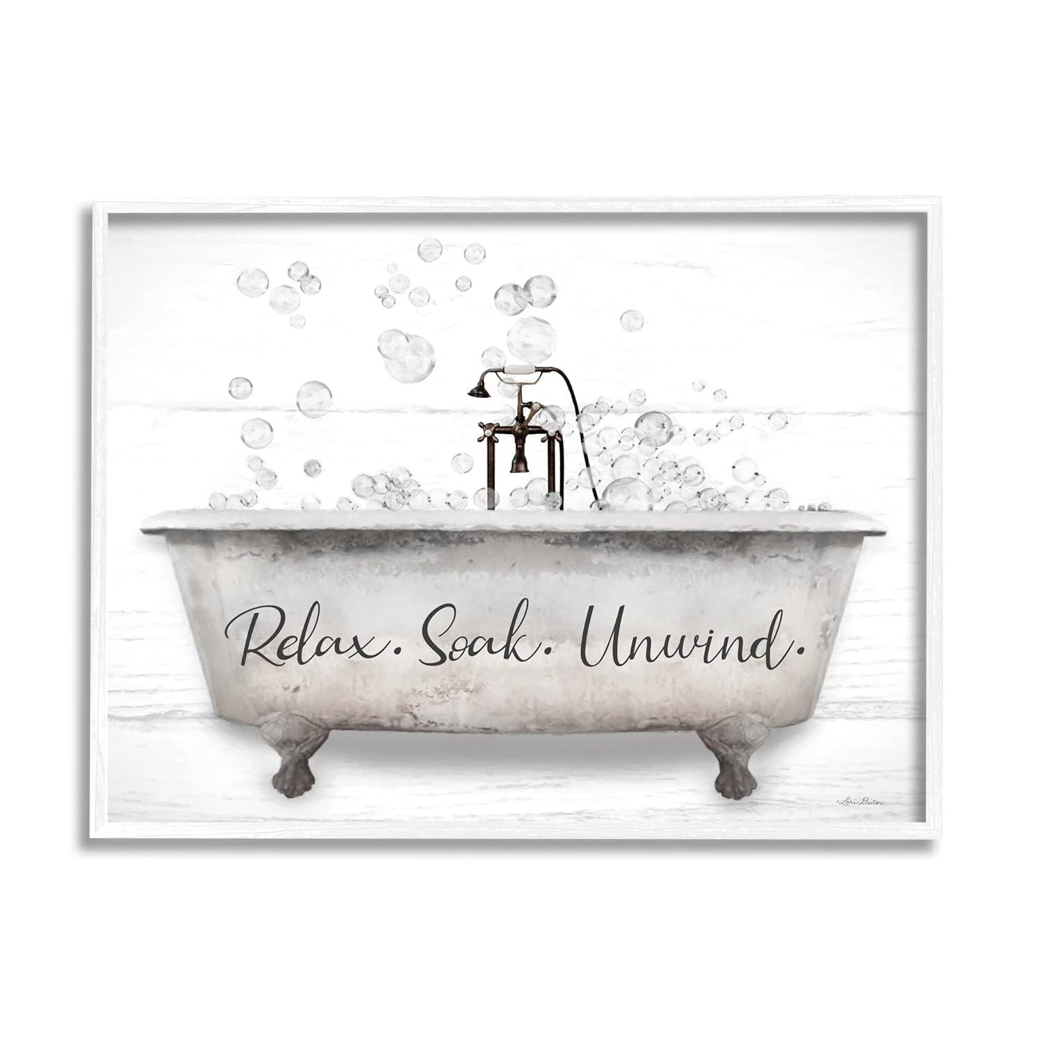 Stupell Industries " Relax Soak Unwind Bathtub Bubbles " by Lori Deiter