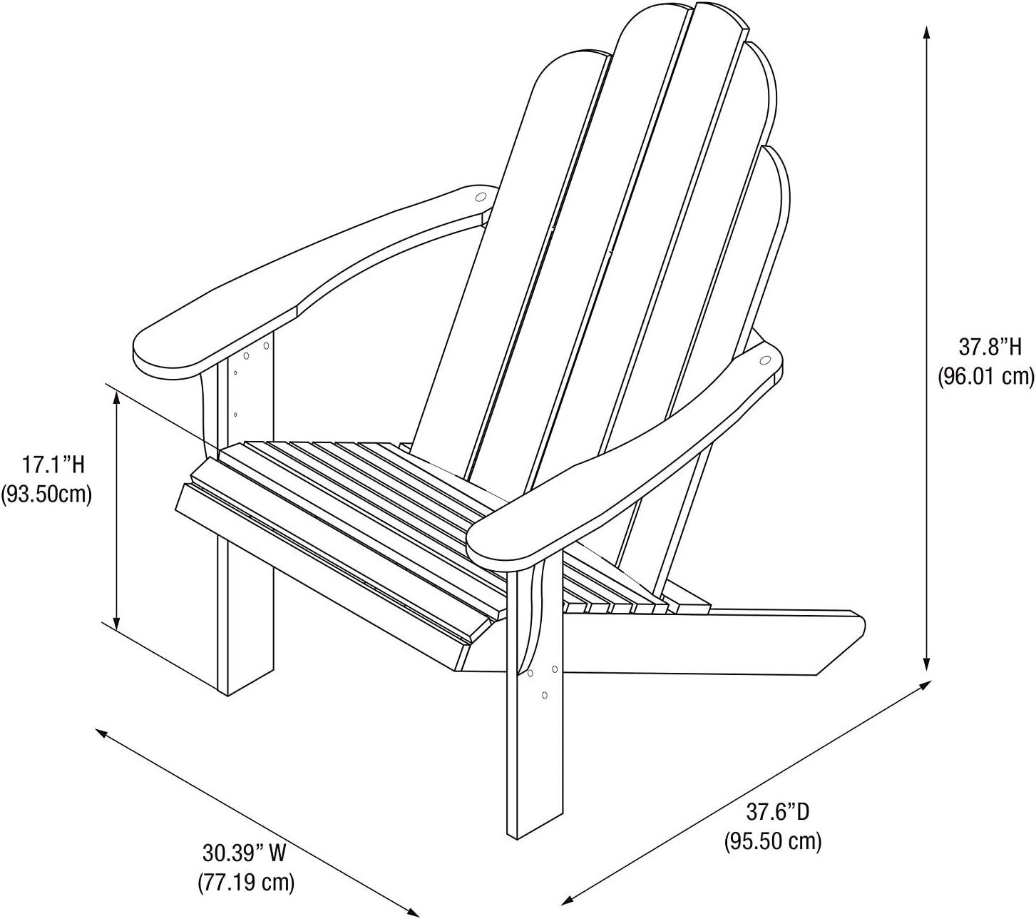 Linon Comfort Back Acacia Wood Adirondack Chair, Red Finish