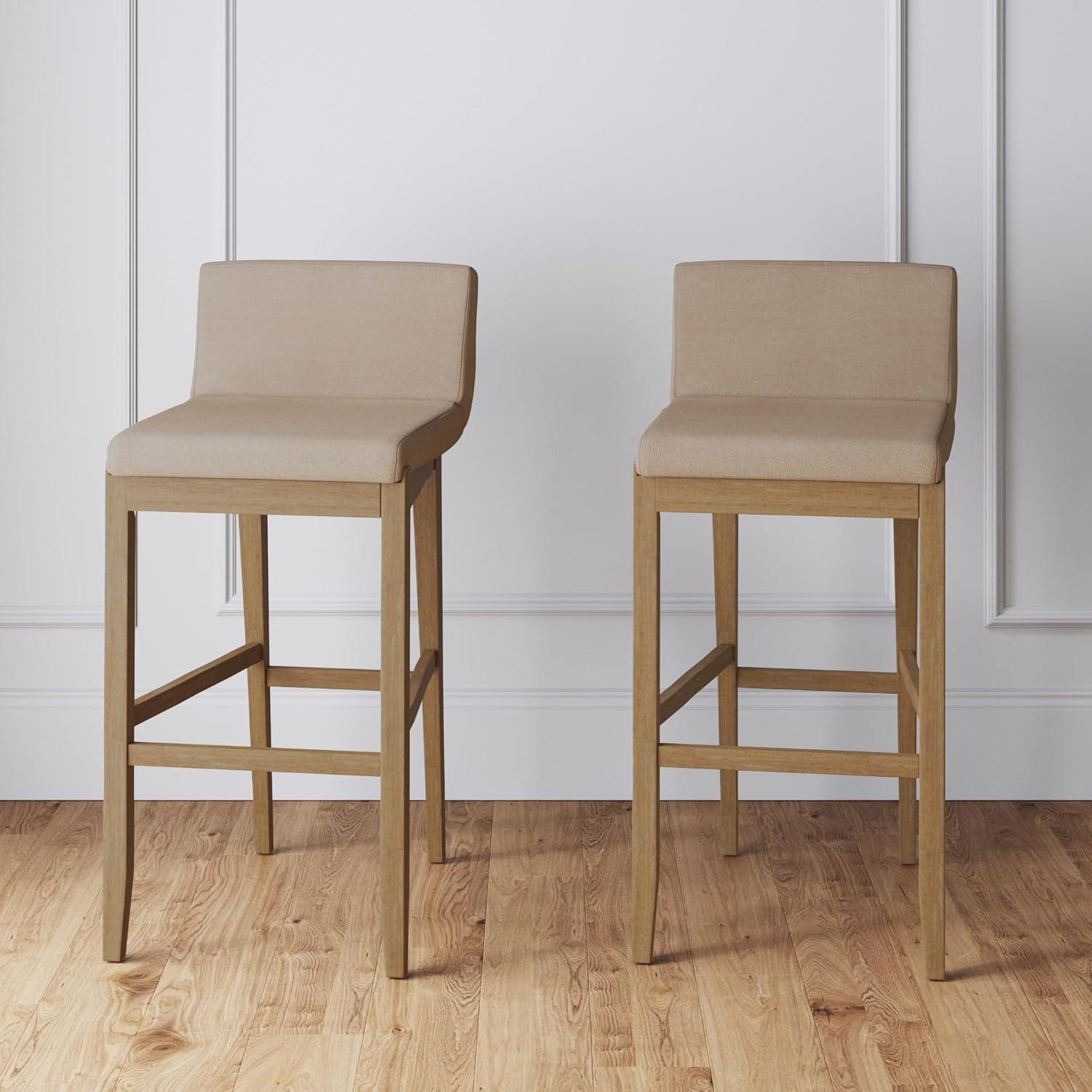 Nathan James Upholstered Wooden Stool