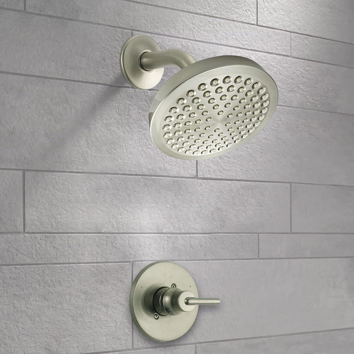 Brushed Nickel High Pressure Rain Shower Head with Arm