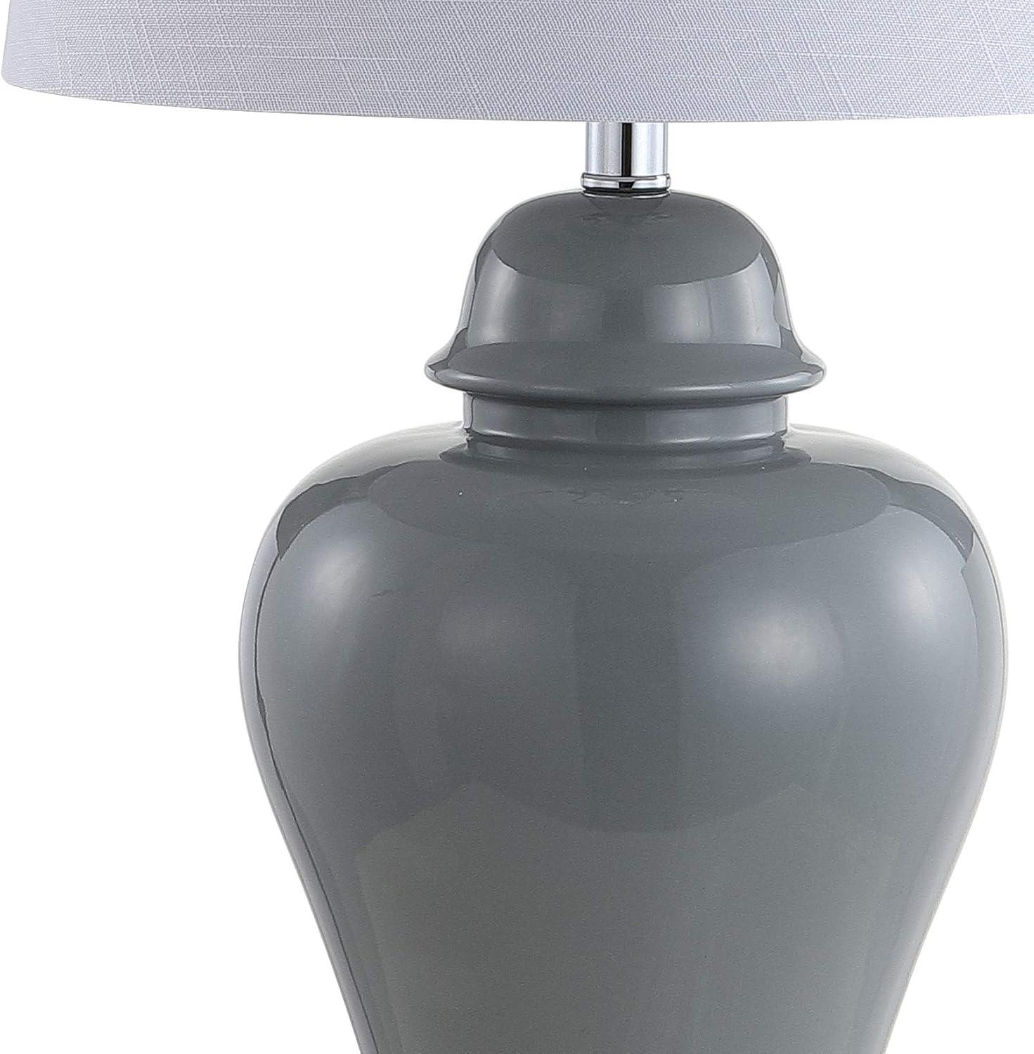 JONATHAN Y JYL4020A-SET2 Winnie 27" Ceramic Urn LED Table Lamp, Contemporary, Transitional for living room, dinning room, bedroom, office Bulb Included, Grey (Set of 2)