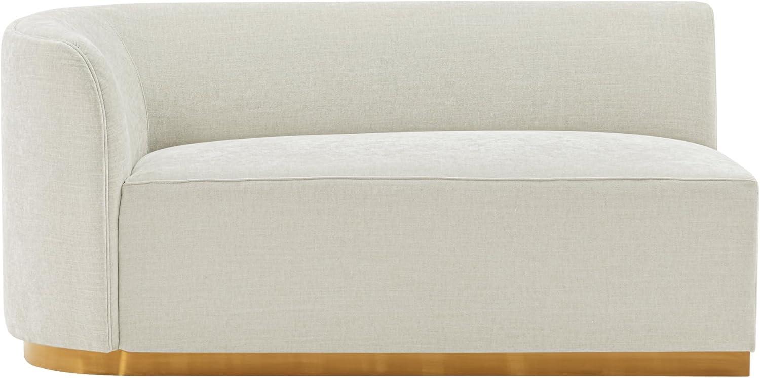 131.89" Daria Linen Upholstered Sofa Sectional with Pillows Ivory - Manhattan Comfort: Modern Modular, Pine Frame, Metal Legs