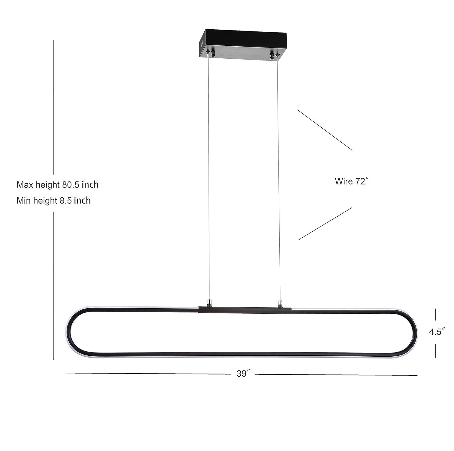 Ned Colgante Lineal de Metal LED Integrado Ajustable Regulable de 39", Cromado
