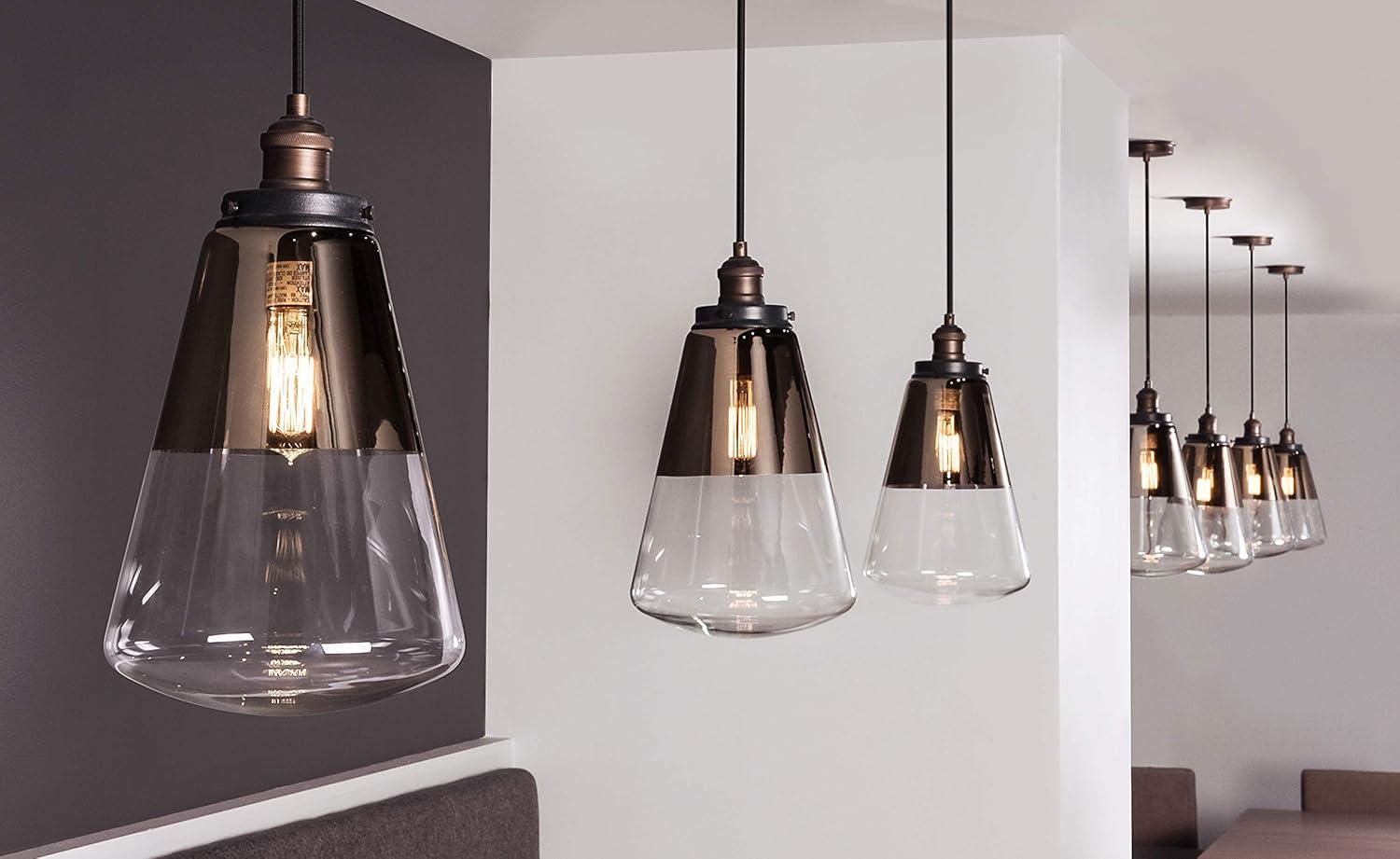 Gold and Clear Glass Brass Pendant Light
